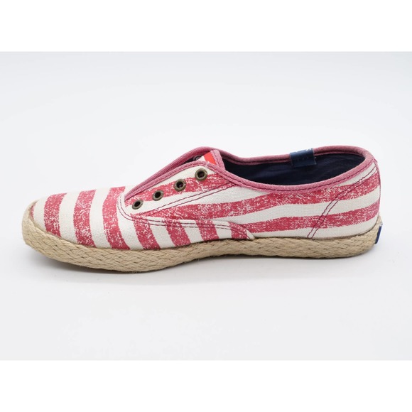 Keds Sneakers Womens 5.5 Red Striped Espadrille Slip On Low Top Casual Shoes - Picture 5 of 11